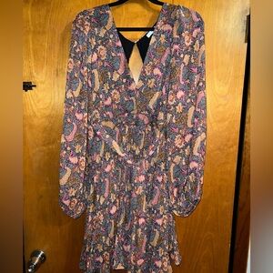 EUC Paisley Pleated Belted Mini Dress size 2X